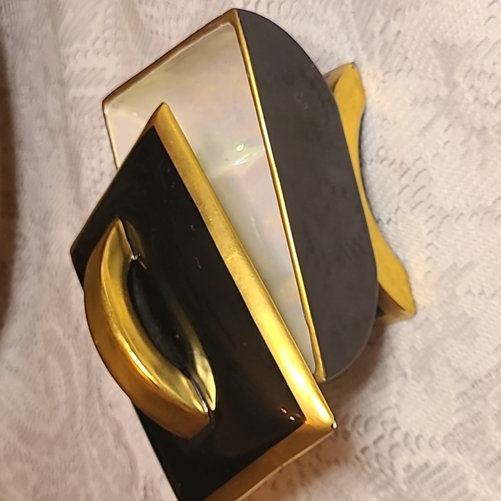 Vintage Iridescent Carletonware Black Stash Gold Cigarette Ceramic Trinket Box